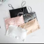 Slim Strap Padded Bra Ice Silk Seamless Thin Vest Tube Top