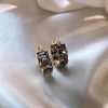 Vintage Black Square Crystal Hoop Earrings for Women – Exquisite Shiny Zircon Round Earrings
