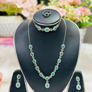 Most Demanding 4-Piece Stone Jewelry Set – Earrings, Ring, Pendant & Bracelet