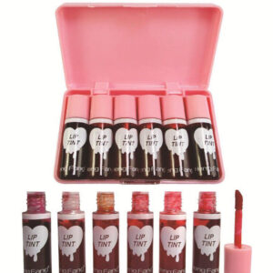 Waterproof Liquid Lip Gloss Set, Color Fixing, Lasting, Liquid Lipstick, Blush, Eyeshadow, Non-Stick Cup, 6 Pcs